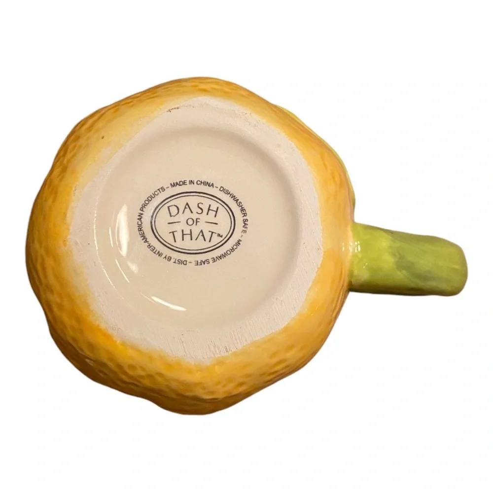 NWOT Dash of That Lemon Citrus Ceramic Creamer Pitcher Juice Jug